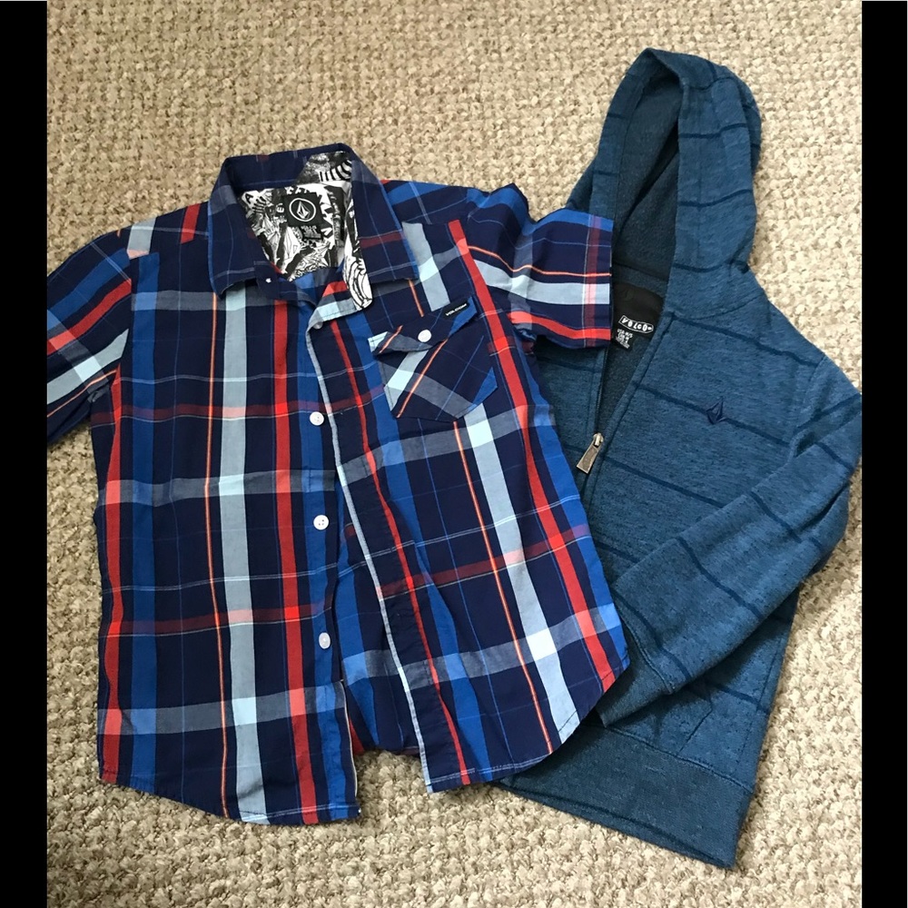 Volcom Boys Jacket & Button Shirt (Size 5 & 6) 💕